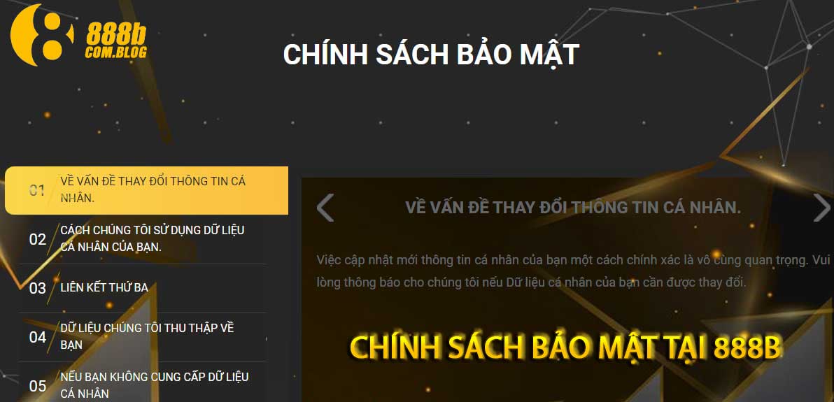 chính sách bảo mật tại 888b